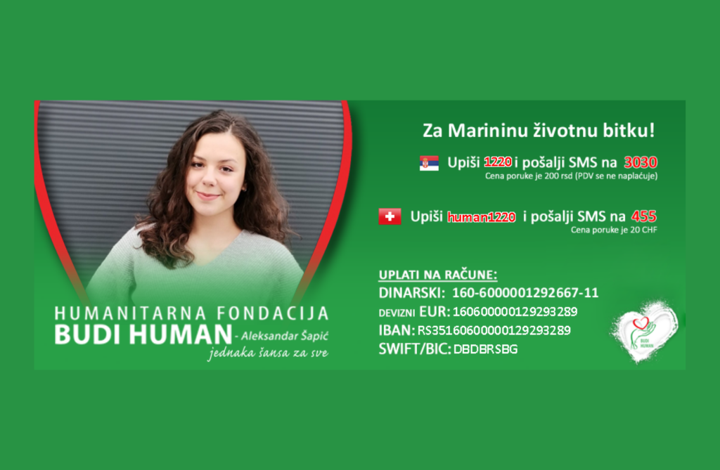 Borba za Marinino lečenje ujedinila đake, studente, penzionere i privrednike