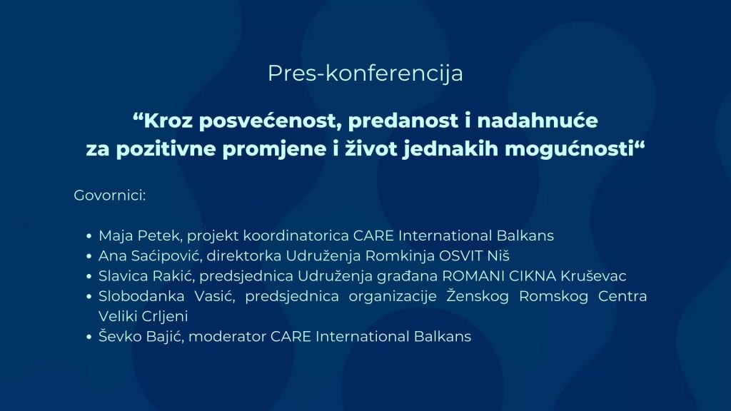 Press – “Kroz posvećenost, predanost i nadahnuće za pozitivne promjene i život jednakih mogućnosti”