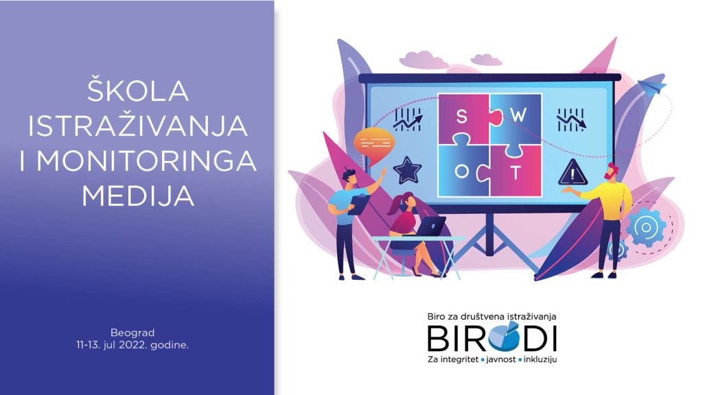 Otvoren poziv za BIRODI školu socioloških istraživanja i monitoringa medija Foto Biro za društvena istraživanja