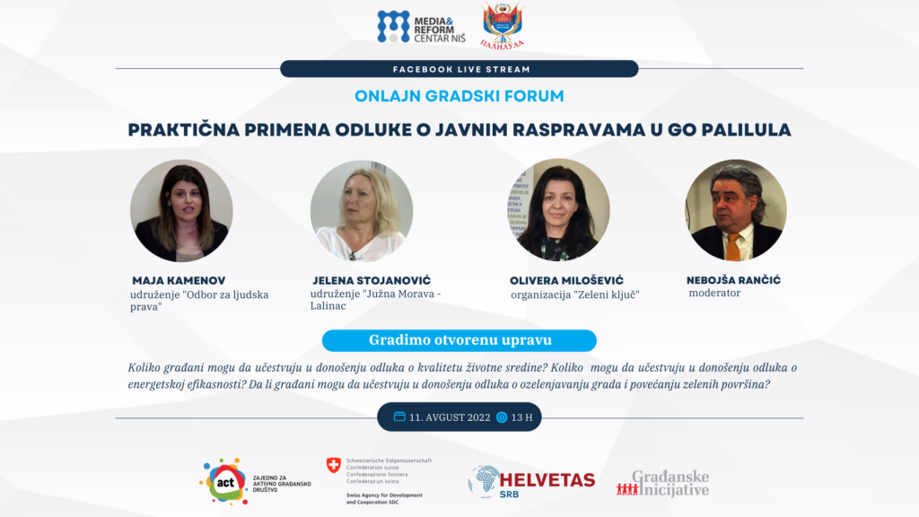 Gradski forum “Praktična primena Odluke o javnim raspravama u GO Palilula“ Foto MRCN